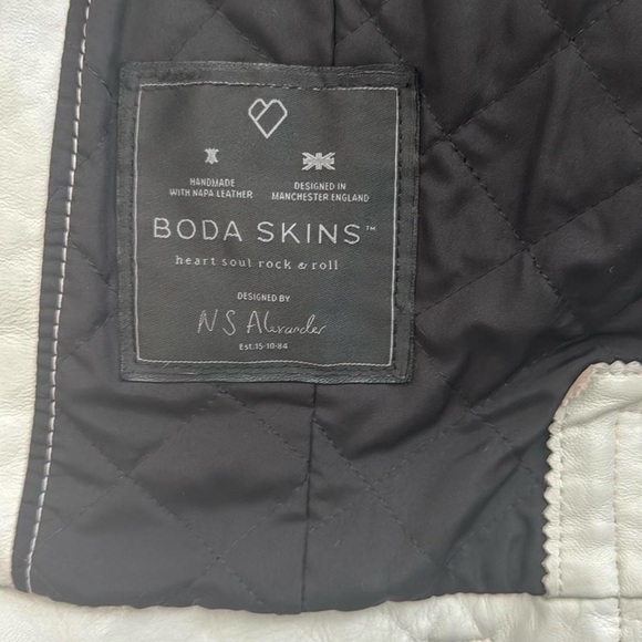 Limited Edition Boda Skins Gray Leather biker Jacket - Picture 5 of 10
